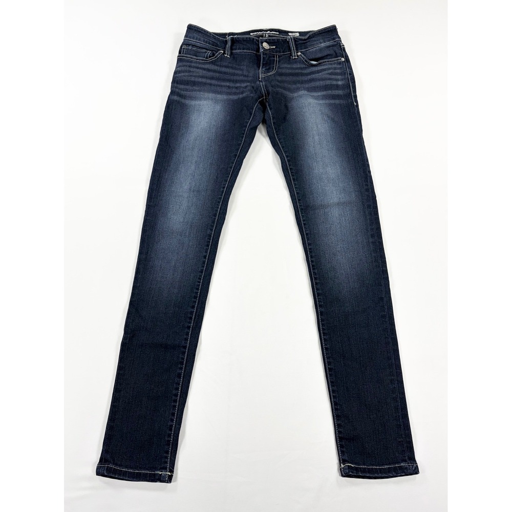 BKE Stella Womens 24L Low Rise Skinny Jeans Dark Wash Stretch Blue Denim Tall
